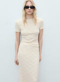 MANGO Textured Fitted Skirt