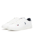 U.S. Polo Assn. Men's White Low-Top Sneakers - Lightweight Lace-Up Style, Comfortable Casual Footwear