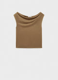MANGO Draped Neck Lyocell Top