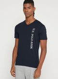 U.S. Polo Assn. Logo V Neck T-Shirt Navy