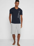 U.S. Polo Assn. Logo V Neck T-Shirt Navy