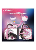 Cool Baby COOLBABY Kids Bike with Hand Brake and Basket for Ages 3-8 Years, 12 Inch Princess Bikes Bicycles With backseat, Children Bicycle. (Pink) 74 x 20 x 42cm