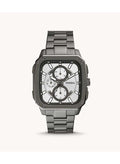 FOSSIL Men's Inscription Rectangle Shape Stainless Steel Chronograph Wrist Watch BQ2657 - 42mm - Grey