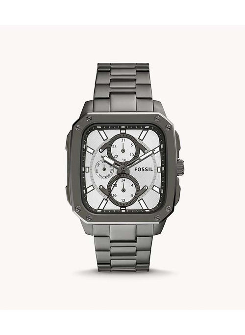 FOSSIL Men's Inscription Rectangle Shape Stainless Steel Chronograph Wrist Watch BQ2657 - 42mm - Grey