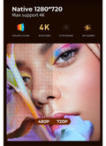 Mi VAZA Portable HD Projector - Support 4K - Smart Projector with 5G Dual-band Wifi and Bluetooth 5.0 - Mobile Home Theater - Compatible With Android/iOS/Windows/TV Stick/HDMI/USB
