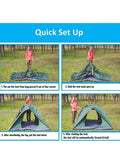 AIWANTO Pop Up Tent Double Doors Frame Garden Picnic Hiking Tent Light and Practical Popup Tent Waterproof for Camping for 3-4 People 200 \* 200 \* 135cm
