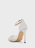 Truffle Diamante Embellished With Ankle Strap Pump