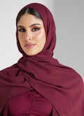 hayas closet Ruched Flared Sleeve Abaya