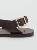 MANGO Casual Leather Cross Strap Sandals