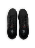 U.S. Polo Assn. Men's Black Low-Top Sneakers - Bold Lace-Up Style, Comfortable Casual Footwear