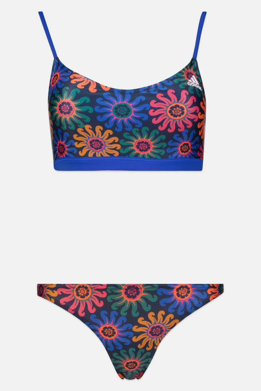 Adidas Women 2 Pcs Graphic Print Padded Bikini Set, Blue