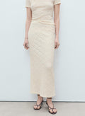 MANGO Textured Fitted Skirt