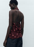 MANGO Floral Draped Top
