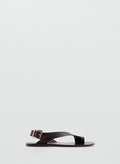 MANGO Casual Leather Cross Strap Sandals