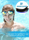 SUCITY 5-in-1 Anti-Fog Swimming Goggles - Goggle Set with Swimming Cap, Earplugs, Nose Clip, Leak-Proof Goggles - Waterproof Swimming Goggles that Can Effectively Block Ultraviolet Rays - Suitable for Men, W