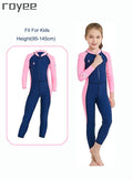 Royee Summer New Children's long sleeved one-piece swimsuit, Outdoor Quick Drying Sun Protection Swimsuit, Small and Medium-sized Children's Jellyfish Suit, Suitable for Boys and Girls Aged 3-12