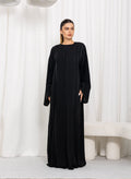 Nikias Black Nida Pipping Work Abaya