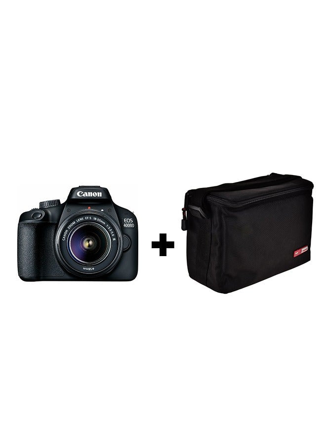 Canon EOS 4000D DSLR With EF-S 18-55mm F/3.5-5.6 III Lens 18MP Built-In Wi-Fi Black With Camera Bag