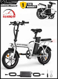 Wind Horse Folding Electric Bike with 350W High Speed Motor, 36V 8AH Battery, 40 KM/H Speed, 35 KM Range, Dual Disk Brakes, Carbon Alloy Frame and 16 Inches Tires, Portable Electric Bike with Dual Seat
