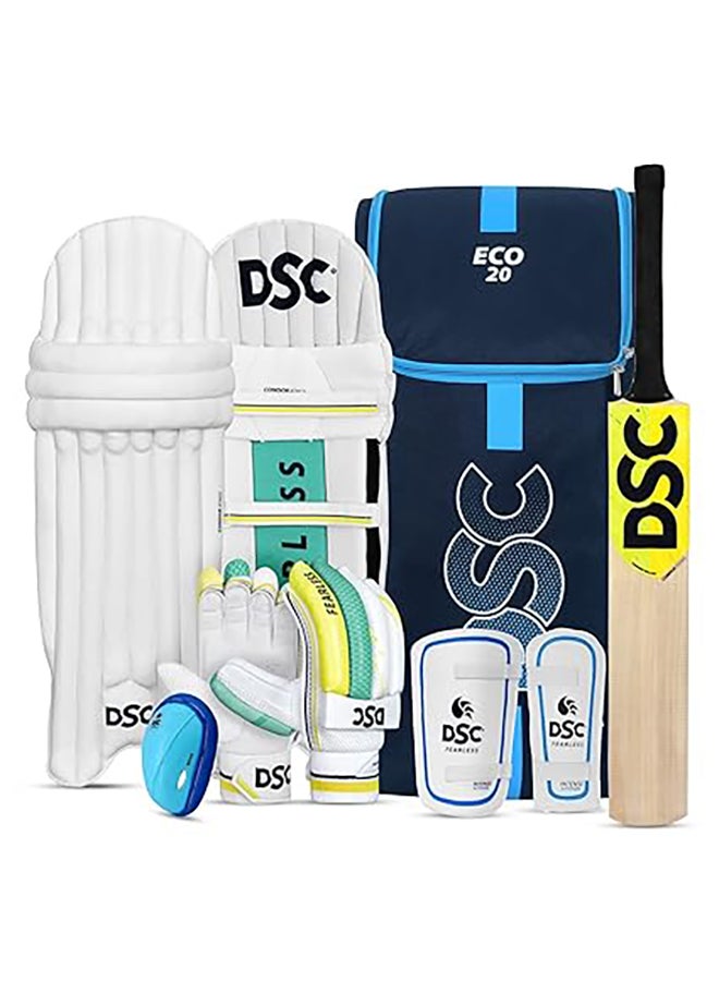 DSC Economy Kashmir Willow Cricket Kit | For Left Hand | Complete Cricket Kit | Professional Cricket Gear | All-In-One Cricket Set