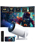 Toshionics Mini Projector 4K 1080P Support Portable Projector WiFi6 BT 5.0 Android 12 Smart Projector Auto Horizontal Correction 180°Rotatable Outdoor Movie Projector Compatible with Phone