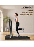 PowerMax Fitness PowerMax Fitness WALKPAD (3HP Peak) Compact Motorized Treadmill for Home-Office use with Remote Control, Max User 110kg, Top Speed 10km/h, 1000x400mm Running Deck, LED Display, iPad & Mobile Holder