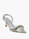 Flora Bella By Shoexpress Women Studded Pointed Toe Shoes with Buckle Closure and Kitten Heels