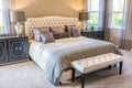 Luxury bedroom with layered bedding